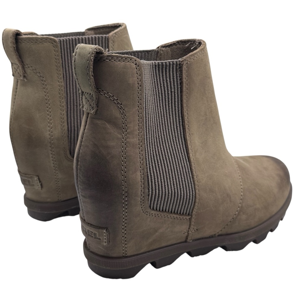Sorel Joan Rhapsody Hidden Wedge Heel Taupe Leather Ankle Booties - Size 7 - Picture 7 of 10